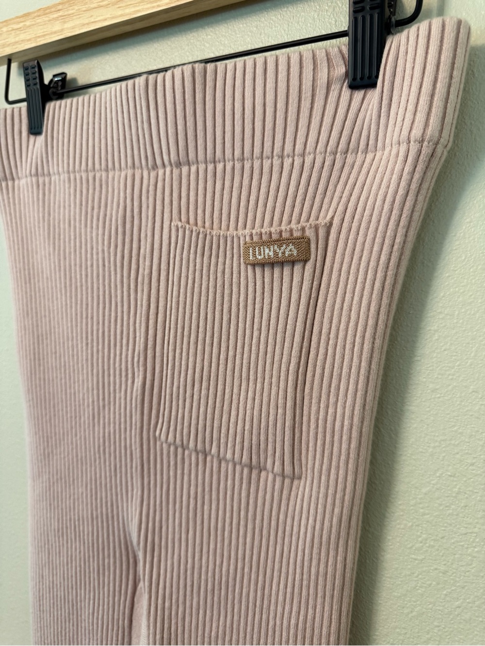 Lunya Cozy Cotton Silk Ribbed Leggings NWT Small Blush Pink - Picture 6 of 8